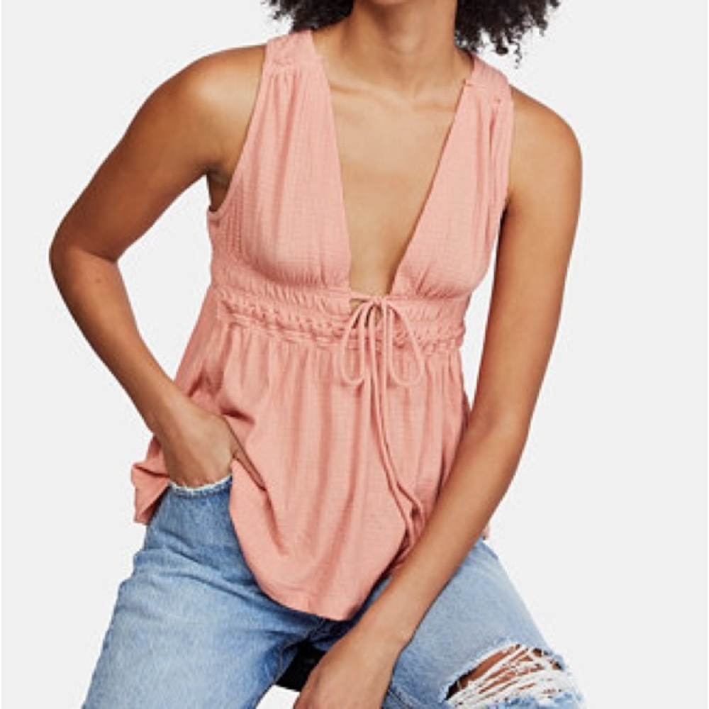 Free People Beach Bound Rouched Tank Top